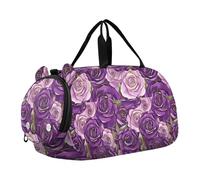 Purple Peach Rose Sac de sport pour fille avec compartiment à chaussures Grande capacité Sac de voyage pour voyage, natation, danse, ballet bolsa para hombre, Rose pêche violette, Moderne