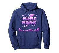 Purple Power : Déclaration de Super-héros Energetic pour garçon Sweat à Capuche, Unisexe pour Adultes, Bleu Marine, XXL