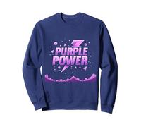 Purple Power : Déclaration de Super-héros Energetic pour garçon Sweatshirt, Unisexe pour Adultes, Bleu Marine, XXL