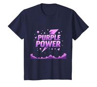 Purple Power : Déclaration de Super-héros Energetic pour garçon T-Shirt, Enfant, Bleu Marine, 3 Ans