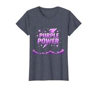 Purple Power : Déclaration de Super-héros Energetic pour garçon T-Shirt, Femme, Bleu Chiné, XXL