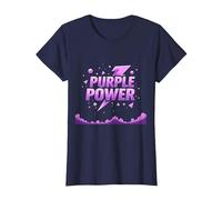 Purple Power : Déclaration de Super-héros Energetic pour garçon T-Shirt, Femme, Bleu Marine, 3XL