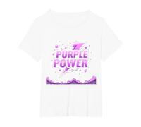 Purple Power : Déclaration de Super-héros Energetic pour garçon T-Shirt, Femme Grandes Tailles, Blanc, 2X