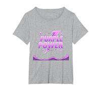 Purple Power : Déclaration de Super-héros Energetic pour garçon T-Shirt, Femme Grandes Tailles, Gris Chiné, 2X