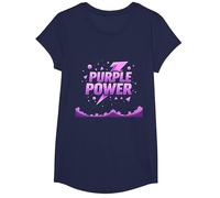 Purple Power : Déclaration de Super-héros Energetic pour garçon T-Shirt, Fille, Bleu Marine, XS