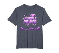 Purple Power : Déclaration de Super-héros Energetic pour garçon T-Shirt, Homme Grandes Tailles, Bleu Chiné, 2X Tall