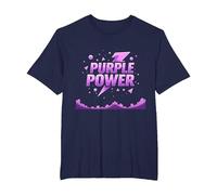 Purple Power : Déclaration de Super-héros Energetic pour garçon T-Shirt, Homme Grandes Tailles, Bleu Marine, 2X Tall