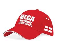 Purple Print House Mega Make England Great Again Casquette de baseball unisexe avec croix de St Georges, rouge/blanc, Taille unique