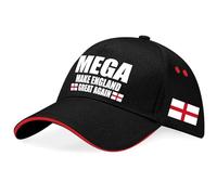 Purple Print House Mega Make England Great Again Casquette de baseball unisexe avec croix de St Georges, Noir/rouge., Taille unique