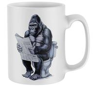 Purple Print House Mug humoristique Gorilla Toliet Humour Hommes Femmes Anniversaire Noël Café Thé Tasse Cadeau