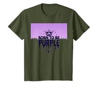 Purple Reign : Regal Crown Burst for Royal Enthusiasts T-Shirt, Enfant, Olive, 2 Ans