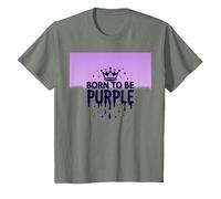 Purple Reign : Regal Crown Burst for Royal Enthusiasts T-Shirt, Enfant, Vert Kaki chiné, 6 Ans