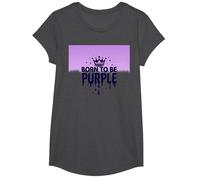 Purple Reign : Regal Crown Burst for Royal Enthusiasts T-Shirt, Fille, Chiné Foncé, L