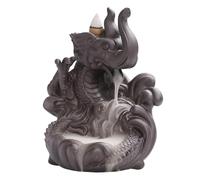 Purple Sand Backflow Incense Burner Creativity Dragon Elephant Indoor Incense Smoked Holder Household Ornament for Yoga Room Office Living Room Decor