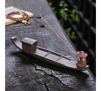 Purple Sand Bamboo Pai Fisherman Incense Burner Creative Old Man Fishing Tea Ceremony Household Sleeping Incense Holder Seat Decoration (D) (B)