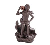 Purple Sand Lotus Leaf Lady Incense Burner,Creative Beauty Women Waterfall Incense Holder Crafts Tea Ceremony Backflow Home Aromatherapy Burner