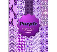 Purple Scrapbook Paper 8.5 x 11 Inches, 40 Pages: 20 Double Sided Sheets with 10 distinctive Designs