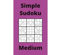 Purple Simple Sudoku Book, 9x9 Puzzles, 200 Pages, 5x8, Medium