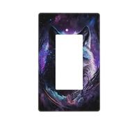 Purple Sky Wolf Plaque murale sans vis Taille standard 11,7 x 7,1 cm Couvercle décoratif pour interrupteur en polycarbonate thermoplastique