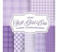 Purple Soft Girl Scrapbook Paper Pad 8.5x8.5 20 Designs 40 Pages Double Sided Plaid Gingham Houndstooth for Junk Journaling Card Making: Lavender ... Wisteria Blush Mixed Media Collage Decoupage