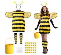 Purple Star Costume d'abeille pour femme - Tenue de bourdon pour Halloween - Costume d'abeille adulte - Costume d'abeille reine pour fêtes et événements - Costume de carnaval - Costume de carnaval