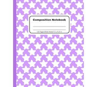 Purple Stars Composition Notebook: Wide-Ruled School Book for Kids