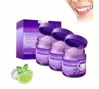 Purple Teeth Repair Powder, Whitening Teeth Power, dentifrice violet naturel pour les dents sensibles et le blanchiment, nettoyage en profondeur, rafraîchit l'haleine et renforce les dents (30g, 3pc)