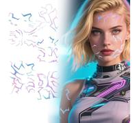 Purple Temporary Tattoos, Temporary Tattoos for Cosplay-Artificial Tattoos, Hunters Costume Props Waterproof Long Lasting Easy to Use Realistic Body Art