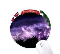 purple thunder ciel tapis de souris en caoutchouc de sapin de noël