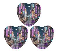 Purple Tokyo Streets Lot de 3 désodorisants à suspendre pour voiture, maison, bureau, style gris