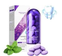 Purple Toothpaste Tablets for Teeth Brighten,Natural Mint Toothpaste Tabs,Portable Cleaning Tablets for Gentle Oral Care,Fresh Mouth,Stain Removal (1 Pcs)