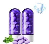 Purple Toothpaste Tablets for Teeth Brighten,Natural Mint Toothpaste Tabs,Portable Cleaning Tablets for Gentle Oral Care,Fresh Mouth,Stain Removal (2 Pcs)