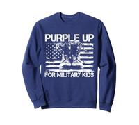 Purple up for Military Kids Bottes Militaires USA Drapeau américain Sweatshirt