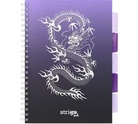 Purple Water Dragon - Cahier circulaire A4 avec 100 cartes : Votre outil parfait pour les notes et la créativité ! Découvrez la magie de l'écriture avec notre carnet unique !