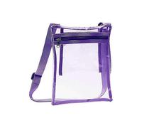 (Purple)White Transparent TPU Crossbody Bag with Inner Pocket