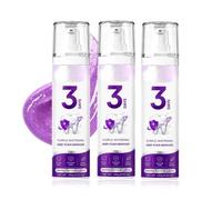 Purple Whitening Toothpaste, Purple Toothpaste for Teeth Whitening, Correcteur de couleur des dents, Texture Mentholée, Soin Quotidien pour un Sourire Plus Éclatant, Femme & Homme, 3pc