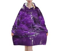 Purple World Sweat à capuche en flanelle avec poche pour adolescents, Noir , 280g flannel