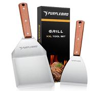Purplebird Set de spatules BBQ Acier Inoxydable, Grande spatule Smash Burger, Cadeau Hommes