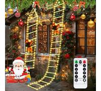 Purpledi 310 Lumières LED Féeriques Échelle Père Noël 3M, Décorations de Exterieur, Lumière D'échelle LED de Noël de Avec Père Grimpant, 8 Modes, pour Decoration Exterieur et Interieur