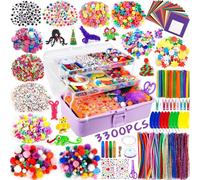 Purpledi 3300+ Pièces Kit Bricolage Enfants, DIY Activité Manuelle Enfant Feutrine Loisir Creatif, DIY Activité Manuelle Loisir Creatif, Artistiques Cadeau Garçon et Fille ge 3 4 5 6 7 Ans