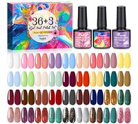 Purpledi 39pcs Vernis à ongles semi-permanent Gel vernis à ongles, (39 Couleurs + 3 Base et Top Coat), Lot Vernis Gel Semi Permanent Vernis à Ongles Gels Semi, UV LED Soak off Manucure 39 × 10 ml c