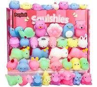 Purpledi 50 Pcs Mignon Squeeze Animaux Jouets Squishies , Squishy Kawaii Squishies Animaux Slow Rising Squeeze pour fête d'enfant Cadeau de Noël, Cadeau d'anniversaire, Soulagement du Stress