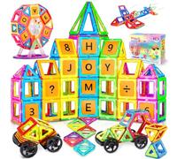 Purpledi Blocs de Construction Magnétiques 120 Pièces, Jeux de Aimantés Construction Magnetiques, Enfants Jouets Jeux de Construction Educatif Cadeau d'anniversaire pour 3 4 5 6 7 8 9 Ans