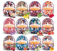 Purpledi Bougie Parfumée Ensemble Cadeau, Candle Bougies Parfumées Bougies en Cire De Soja Naturelle pour L'aromathérapie, Bath, Yoga, La Saint-Valentin et Cadeau de Fête des Mères (12PCS)