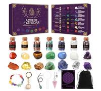 Purpledi Calendrier de l'avent 2025, Calendrier de l'avent Pierre Precieuse, Advent Calendar, 24 Jours Noël Calendrier Avent Cristaux Minéraux Calendrier pour Filles Garçons Cadeau de Noël