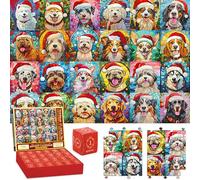 Purpledi Calendrier de l'Avent 2025 Puzzle, Calendrier de L'avent Chien pour Adultes et Enfants, Calendriers de L'avent Puzzle de 1008 Pièces Pour le Compte à Rebours de Noël sur 24 jours