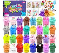 Purpledi Kit de Mini Slime Fluffy 35 Couleurs, DIY Putty Jouets pour Enfants, Non Collant, Super Doux et Antiadhésif,Jouet Anti-Stress pour Filles et Garçons