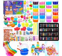 Purpledi Kit de Slime - Bricolage Kit de Fabrication de Slime et Mastic avec 24 Couleurs Crystal Slime,Kit de Fabrication de pour l'artisanat d'art des Enfants,Poudre Scintillanter et Plus Jouets