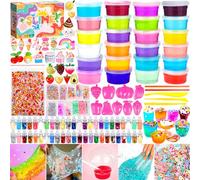 Purpledi Kit de Slime pour Enfant, Bricolage de Fabrication de Slime et Mastic avec 24 Couleurs Crystal Slime,Kit de Fabrication de pour l'artisanat d'art des Enfants Cadeaux d'anniversaire et de Noël
