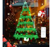 Purpledi Lumineuse de Sapin de Noel à LED, 8 Modes et Minuterie, Fonctionne sur Piles, Étanche, Décoration de Noël Intérieur et Extérieur, Déco Noel Extérieur pour Fenêtre, Jardin（Triangle）